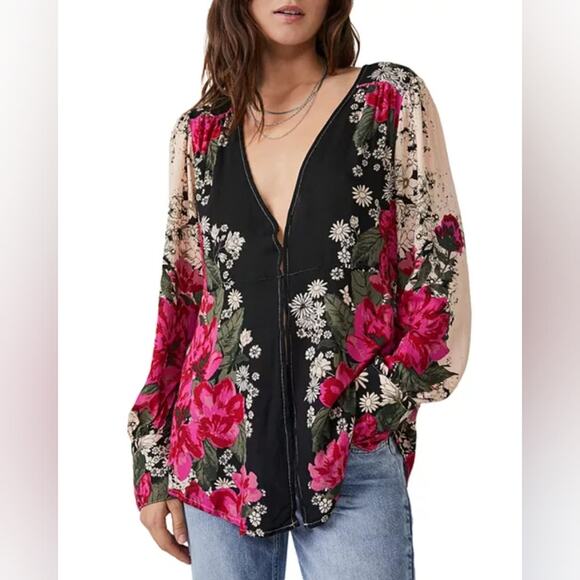 NWT Free People Floral Print Mikayla Tunic Top - Picture 10 of 10
